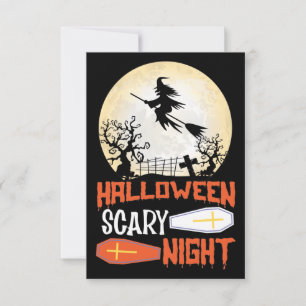Halloween Scary Night Creepy Witch Halloween Card