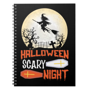 Halloween Scary Night Creepy Witch Spiral Notebook