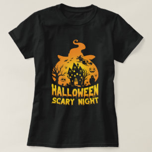 Halloween Scary Night Haunted House Design T-Shirt