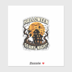 Halloween Scary Night Haunted House Full Moon Witc