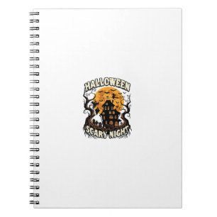 Halloween Scary Night Haunted House Full Moon Witc Notebook