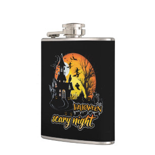 Halloween Scary Night Hip Flask