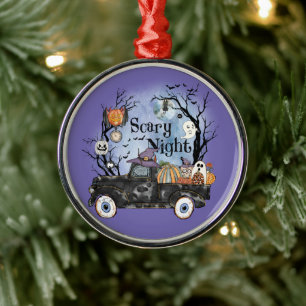 Halloween Scary Night Metal Ornament