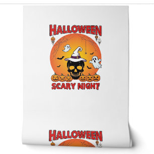 Halloween Scary Night Skull Witch Hat Pumpkins Gho Wallpaper