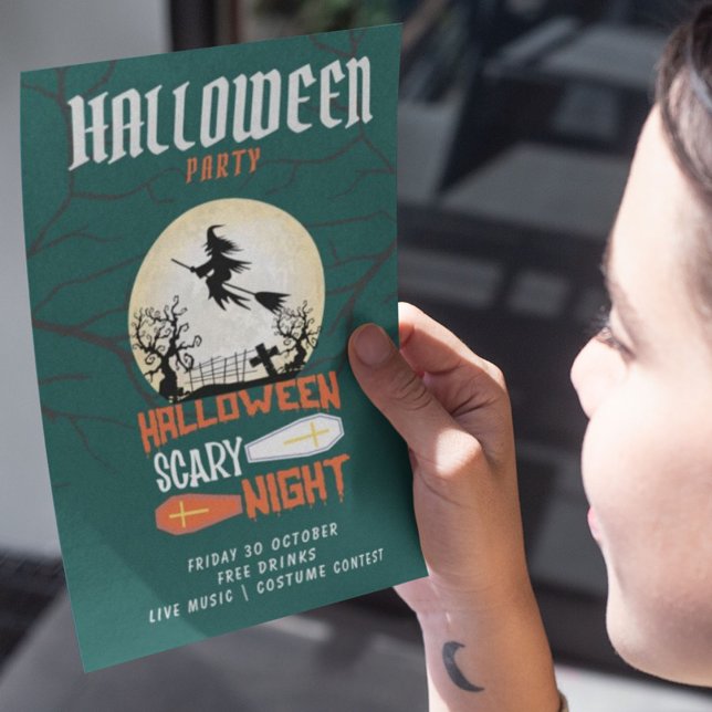 Halloween Scary Night Witch Party Invitation Card (Creator Uploaded)