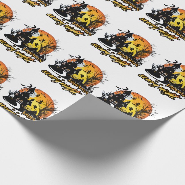 Halloween Scary Night Wrapping Paper (Corner)