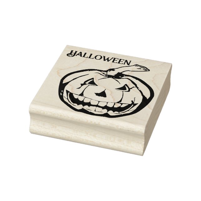 Halloween Scary Pumpkin Edit Text  Rubber Stamp (Stamp)