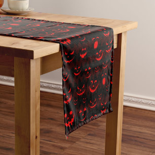 Halloween Scary Pumpkin Fall Holiday  Medium Table Runner