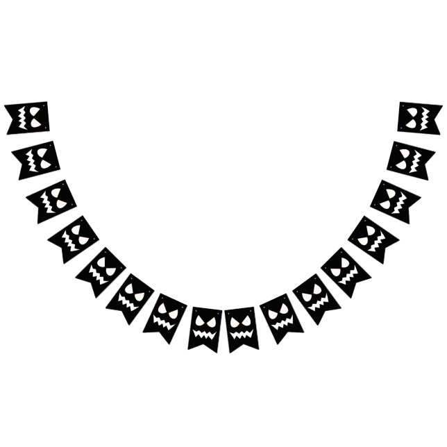Halloween Scary Pumpkin Ghost Face  Bunting (All)