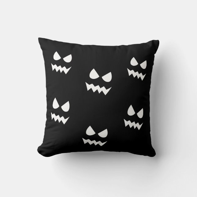 Halloween Scary Pumpkin Ghost Face  Cushion (Front)