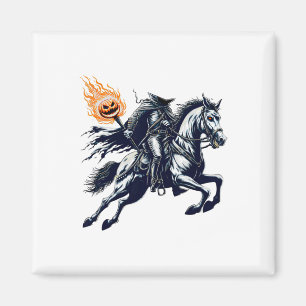 Halloween Scary Pumpkin Headless Horseman  Magnet