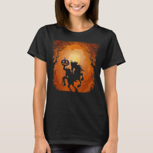 Halloween Scary Pumpkin Headless Horseman T-Shirt