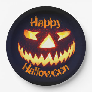 Halloween Scary Pumpkin Paper Plate
