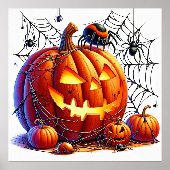 Halloween Scary Pumpkin Poster (Front)