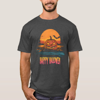 Halloween Scary Pumpkin Surf vintage T-Shirt