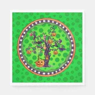 Halloween Scary Pumpkin Tree Napkin