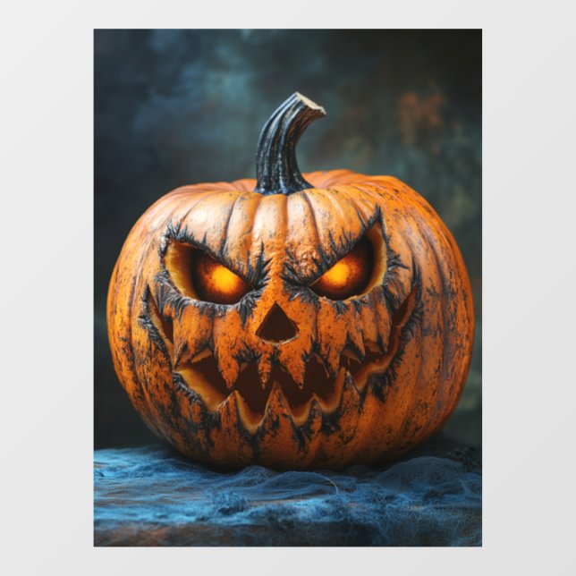 Halloween Scary Pumpkin Window Cling (Sheet)