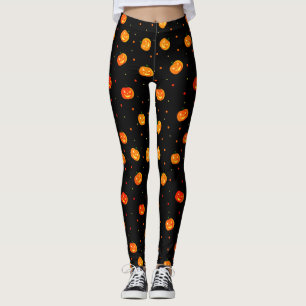 Halloween Scary Pumpkins Jack-o'-Lantern Pattern  Leggings
