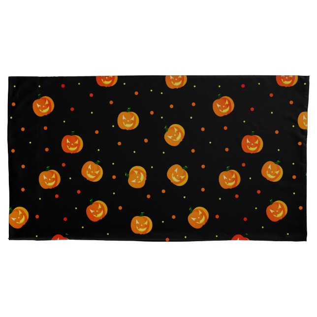 Halloween Scary Pumpkins Jack-o'-Lantern Pattern  Pillowcase (Front-Left)