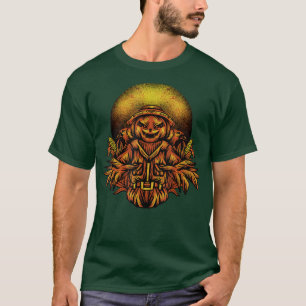Halloween Scary Scarecrow Boo Skeleton Pumpkin  T-Shirt
