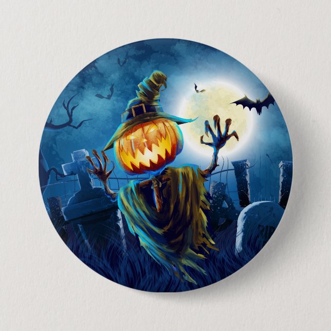 Halloween Scary Scene (5) Pumpkin All Options 7.5 Cm Round Badge (Front)