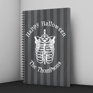 Halloween Scary Skeleton Black White X Ray Notebook