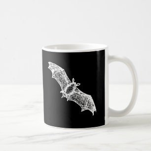 Halloween scary sketch contour White bat Coffee Mug