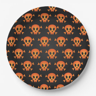 Halloween Scary Skull Pattern Paper Plate