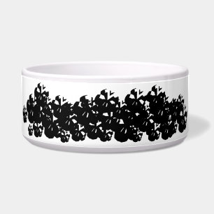 Halloween scary skulls pile black white pattern