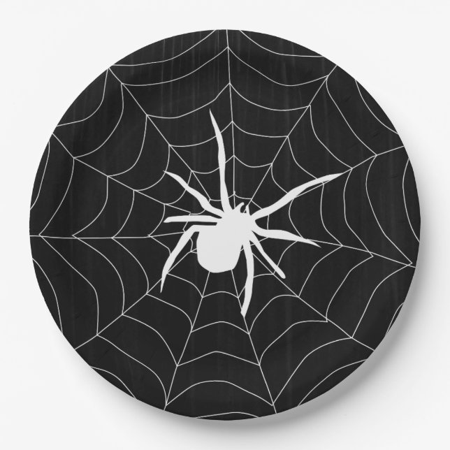 Halloween Scary Spider Pattern Paper Plate (Front)