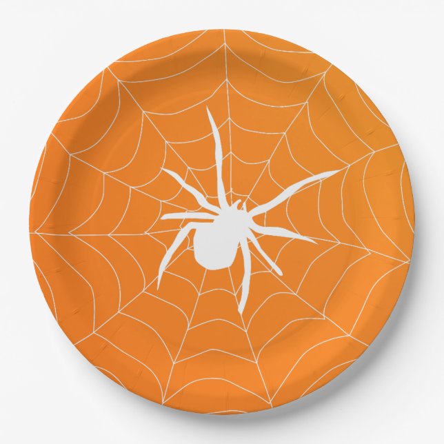 Halloween Scary Spider Pattern Paper Plate (Front)