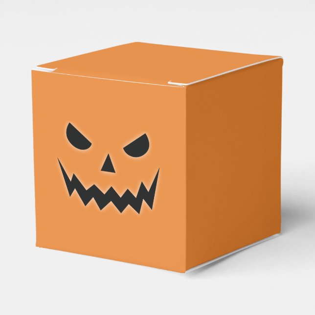 Halloween Scary Spooky Jack O Lantern Pumpkin Face Favour Box (Front Side)