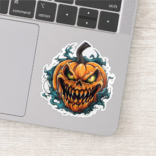 Halloween scary spooky pumpkin sticker 