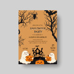 Halloween scary unique kid's birthday Invitation<br><div class="desc">The design shows a halloween party invitation to celebrate birthday of kid with halloween ghost, pumpkin, halloween trees, spider etc.The design is unique and elegant and will be ideal for any kid.</div>