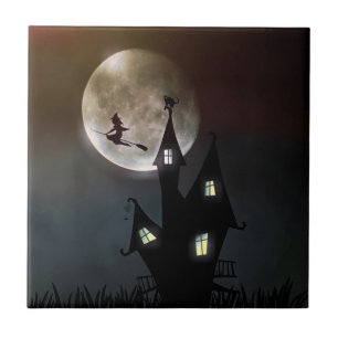 Halloween Scene Ceramic Tile