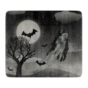 Halloween Scene Decorative Glass  Cutting Board