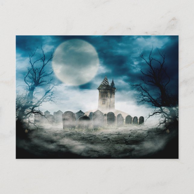 Halloween scene. Haunted house. Postcard (Front)