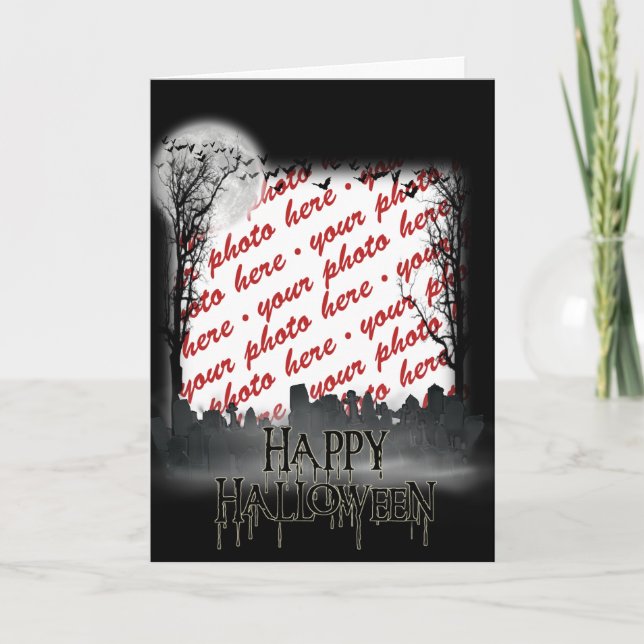 Halloween Scene Photo Frame Card (Front)