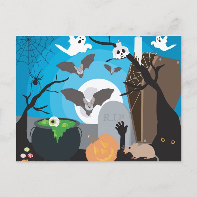 Halloween Scene Postcard (Front)
