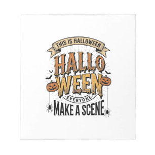Halloween Scene Shirt Vintage Engraving Pumpkin De Notepad
