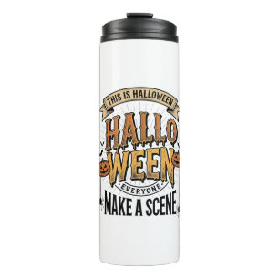 Halloween Scene Shirt Vintage Engraving Pumpkin De Thermal Tumbler