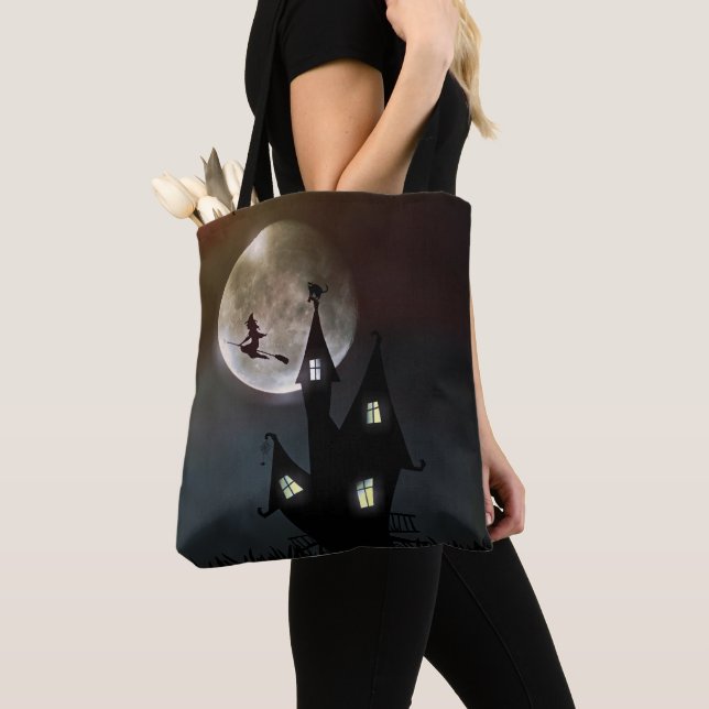 Halloween Scene Tote Bag (Close Up)