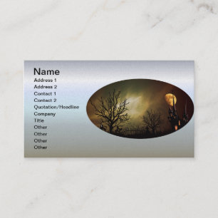 Halloween Scene with Mystical Castle Business Card
