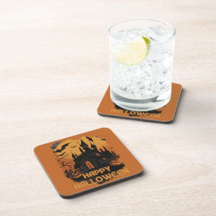 Halloween-Schloss unter Mondlicht Coaster