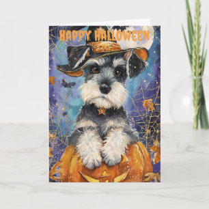 Halloween Schnauzer Dog Holiday Card