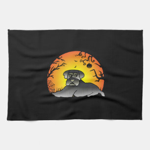 Halloween Schnauzer Dog Lover T-shirt Tea Towel