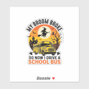 Halloween School Bus Witch Vintage Teacher Design_