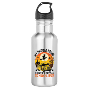 Halloween School Bus Witch Vintage Teacher Design_ 532 Ml Water Bottle