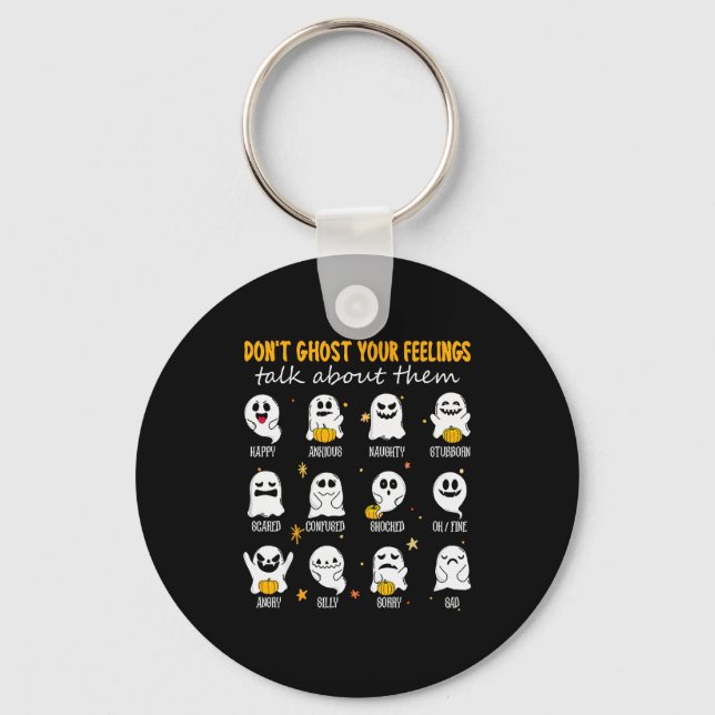 Halloween School Counselor Don't Ghost Your Feelin Key Ring (Front)