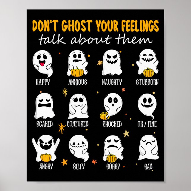 Halloween School Counselor Don't Ghost Your Feelin Poster (Front)
